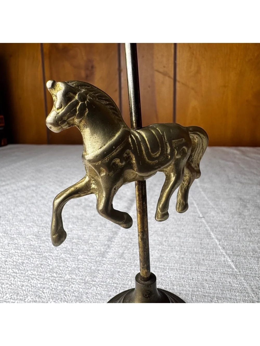 Vintage Enesco Brass Carousel Horse 5” Taiwan Figurine Display